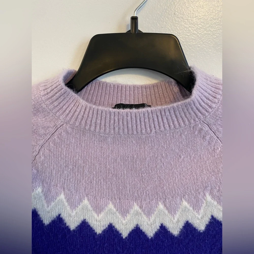 Ann Taylor Fair Isle Crewneck Wool Blended Sweater